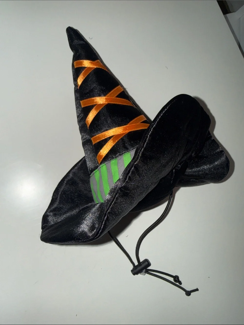 Black & Green Striped Witch Dress and Hat Costume for Dogs